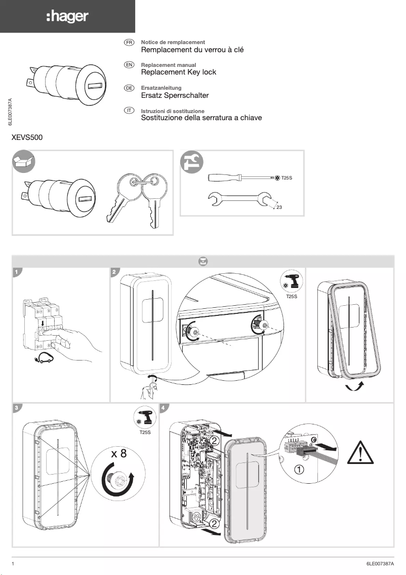 Page n°1 - Manuel utilisateur Hager XEVS500