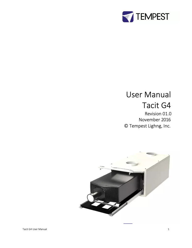 Image de la première page du manuel de l'appareil Tacit G4 240