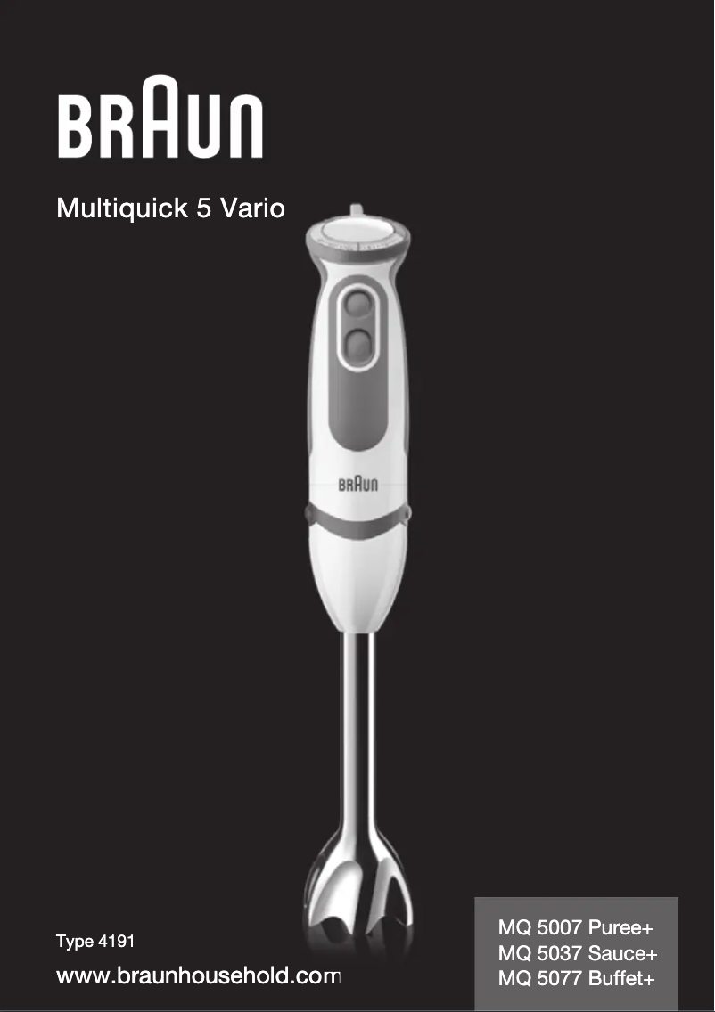 Página 1 del manual Manual de usuario Braun Multiquick 5 Vario MQ 5177