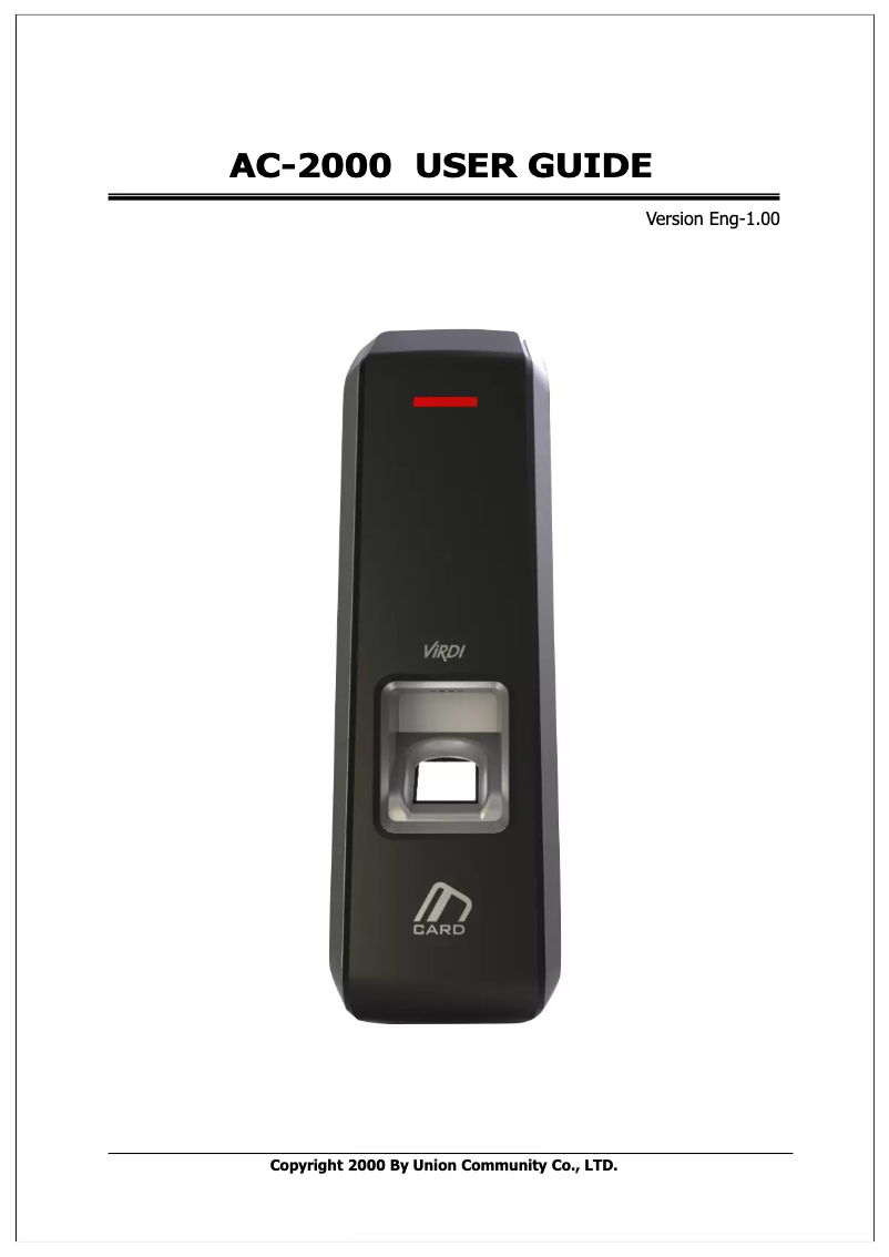 Image de la première page du manuel de l'appareil AC2000SC