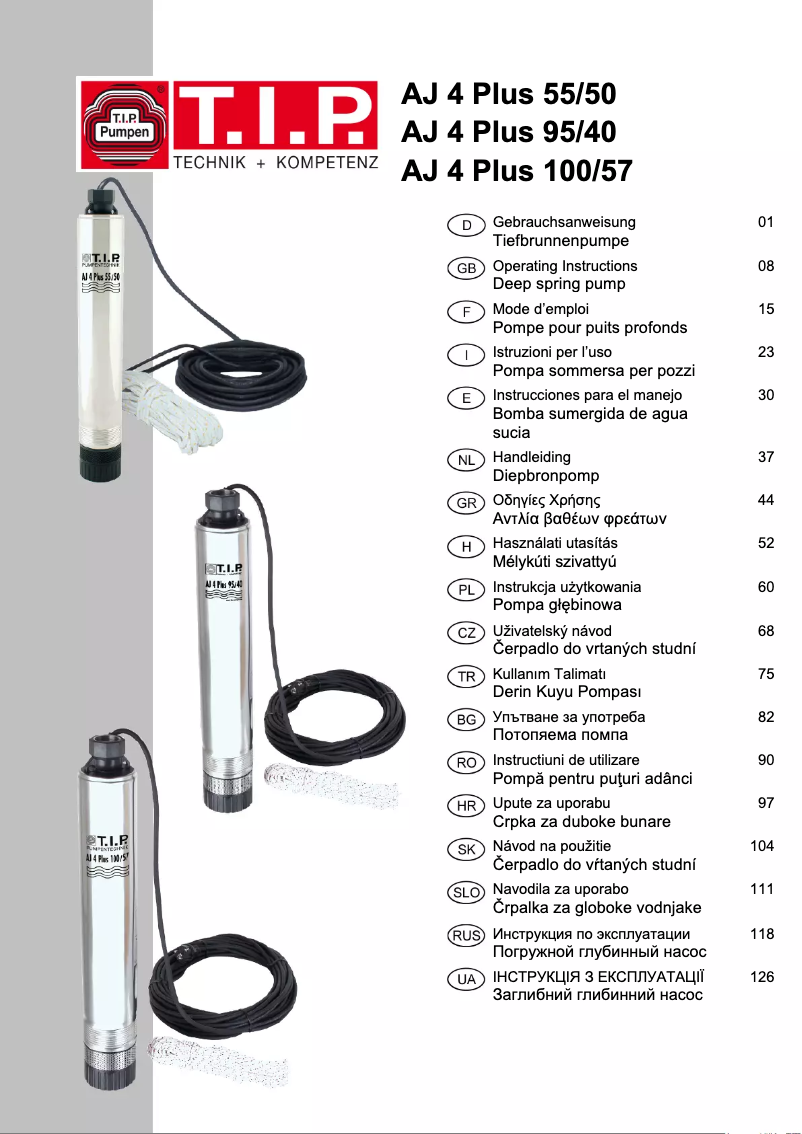 Image de la première page du manuel de l'appareil AJ4 PLUS 100/57