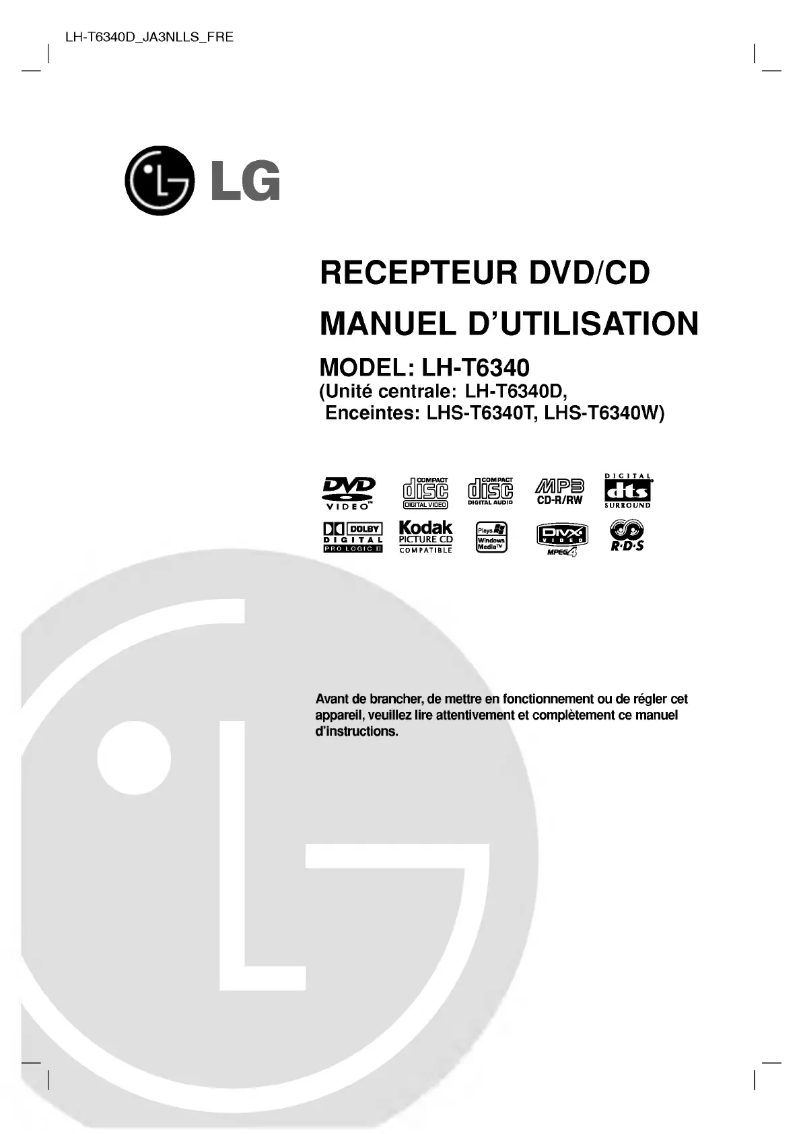 Image de la première page du manuel de l'appareil LH-T6340D