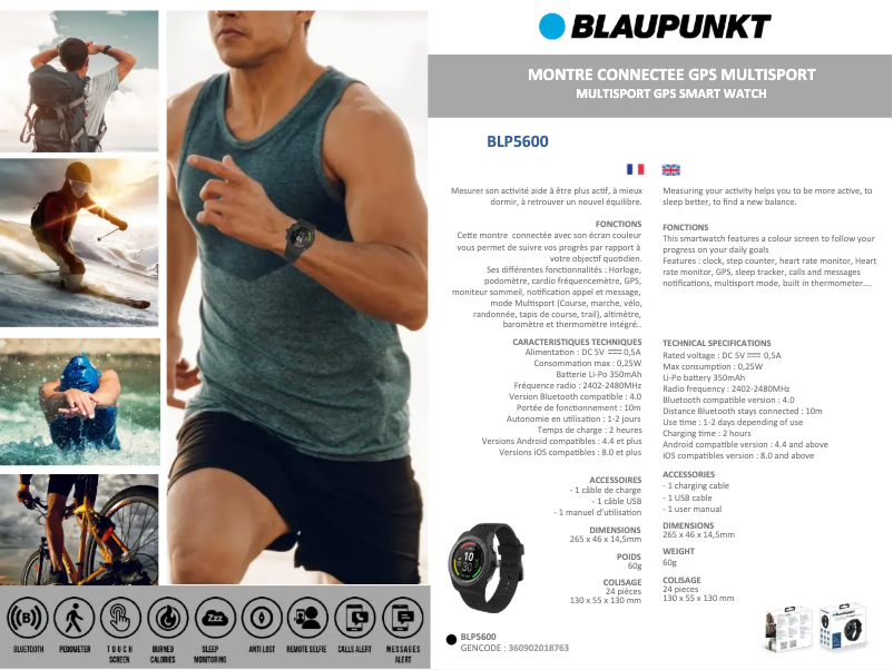 Imagen de la primera página del manual del dispositivo BLP5600