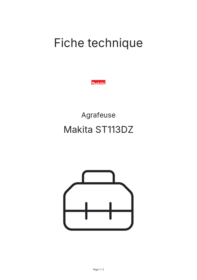 Page n°1 - Fiche technique Makita ST113DZ