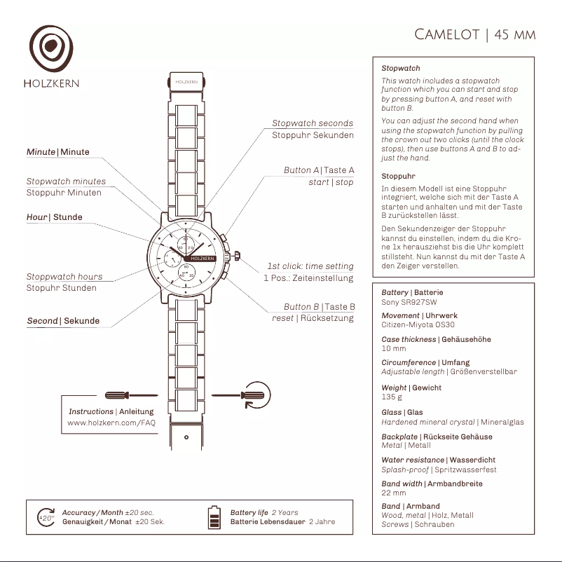 Page 1 de la notice Manuel utilisateur Holzkern Bors