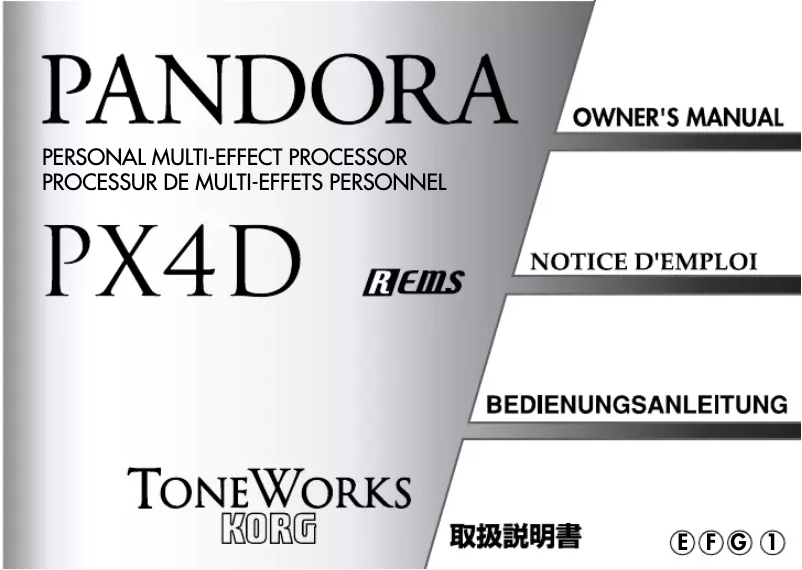 Page 1 de la notice Manuel utilisateur Korg PX4D