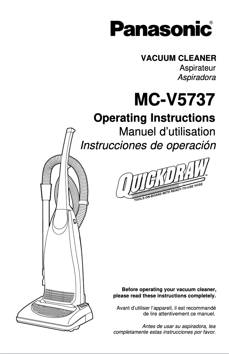 Imagen de la primera página del manual del dispositivo Quickdraw MC-V5737