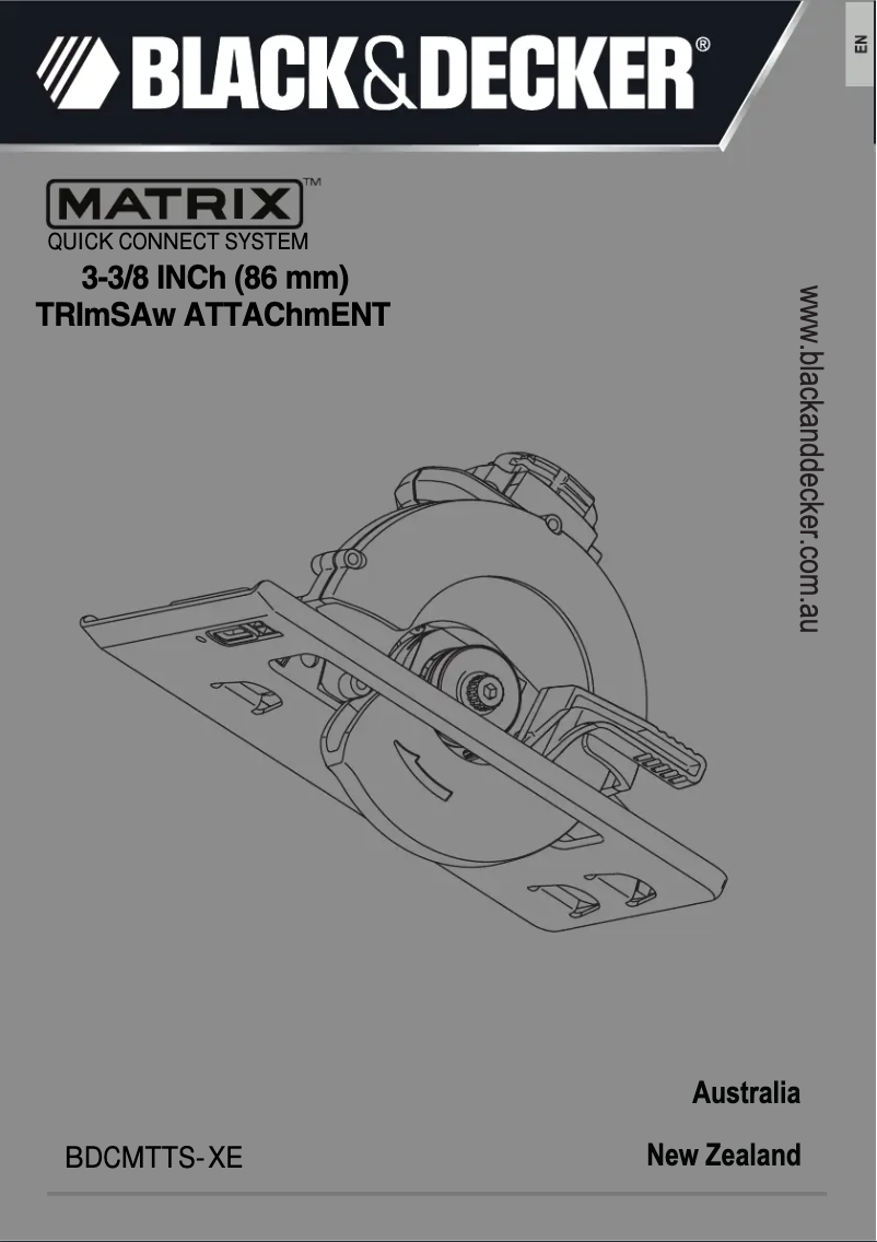 Image de la première page du manuel de l'appareil Matrix BDCMTTS-XE