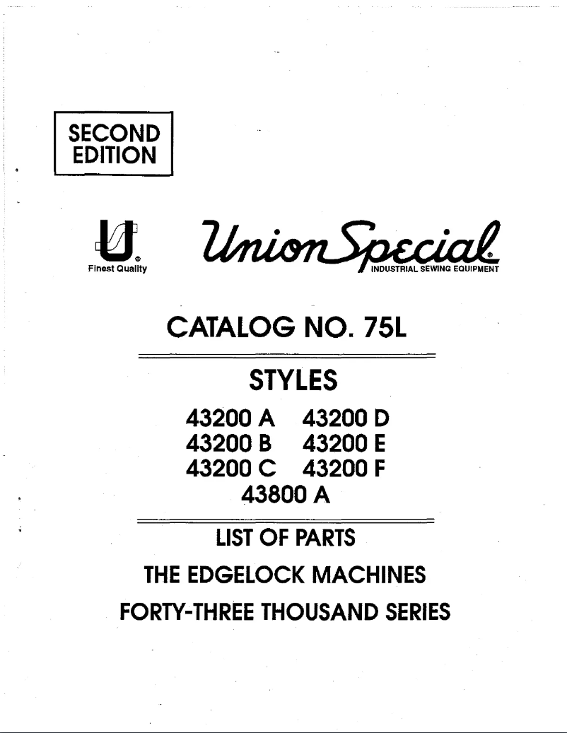 Page 1 de la notice Manuel utilisateur Union Special 43200A