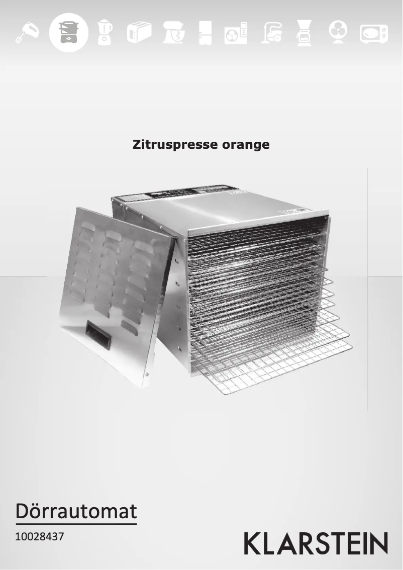 Page 1 de la notice Manuel utilisateur Klarstein Fruit Jerky Pro 10