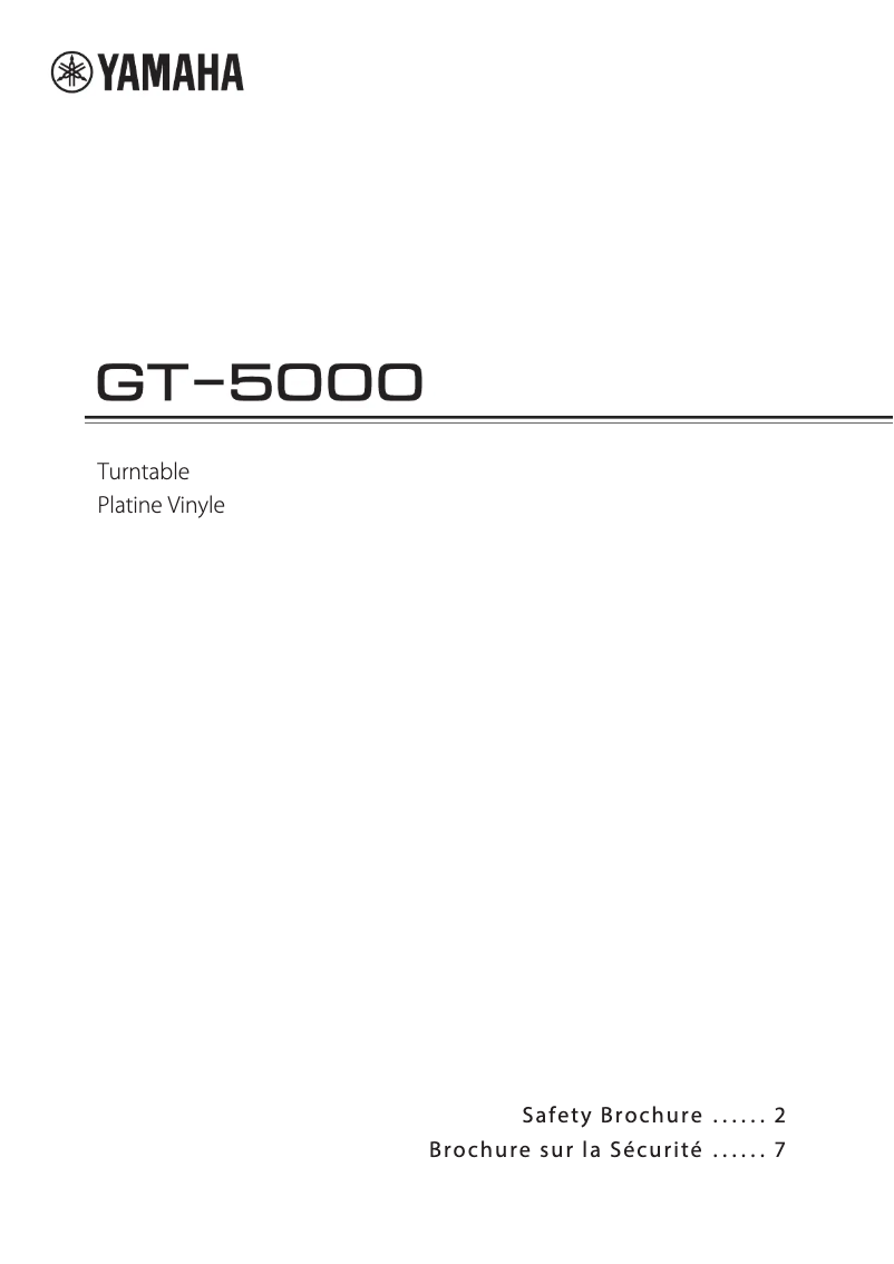 Page 1 de la notice Instructions de sécurité Yamaha GT-5000