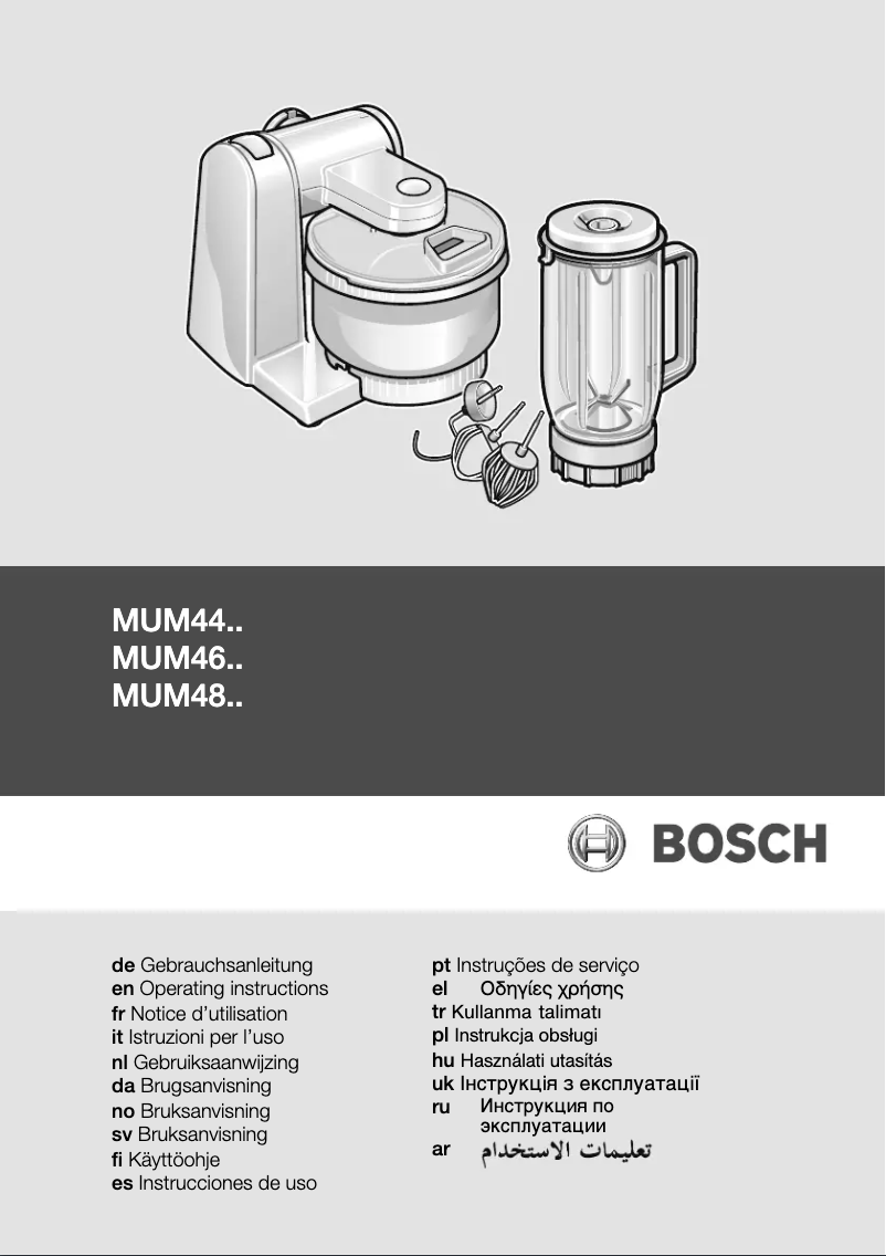 Page 1 de la notice Manuel utilisateur Bosch MUM48CR2