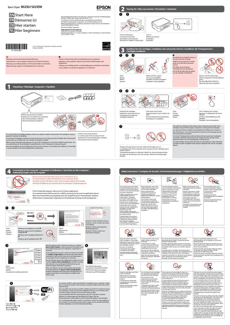 Image de la première page du manuel de l'appareil Stylus NX230