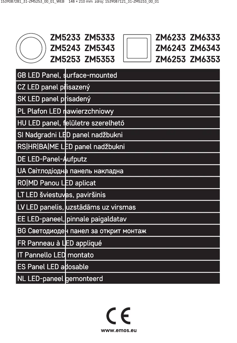 Page 1 de la notice Manuel utilisateur Emos ZM5253