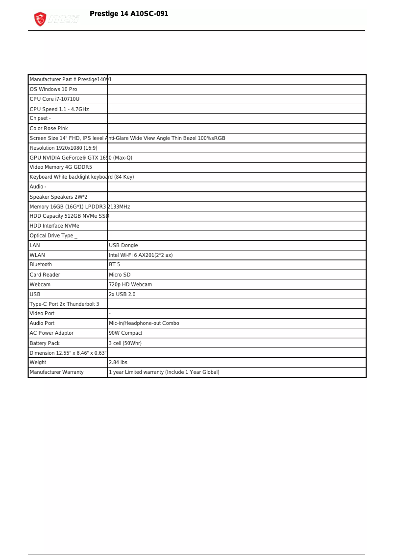 Image de la première page du manuel de l'appareil Prestige 14