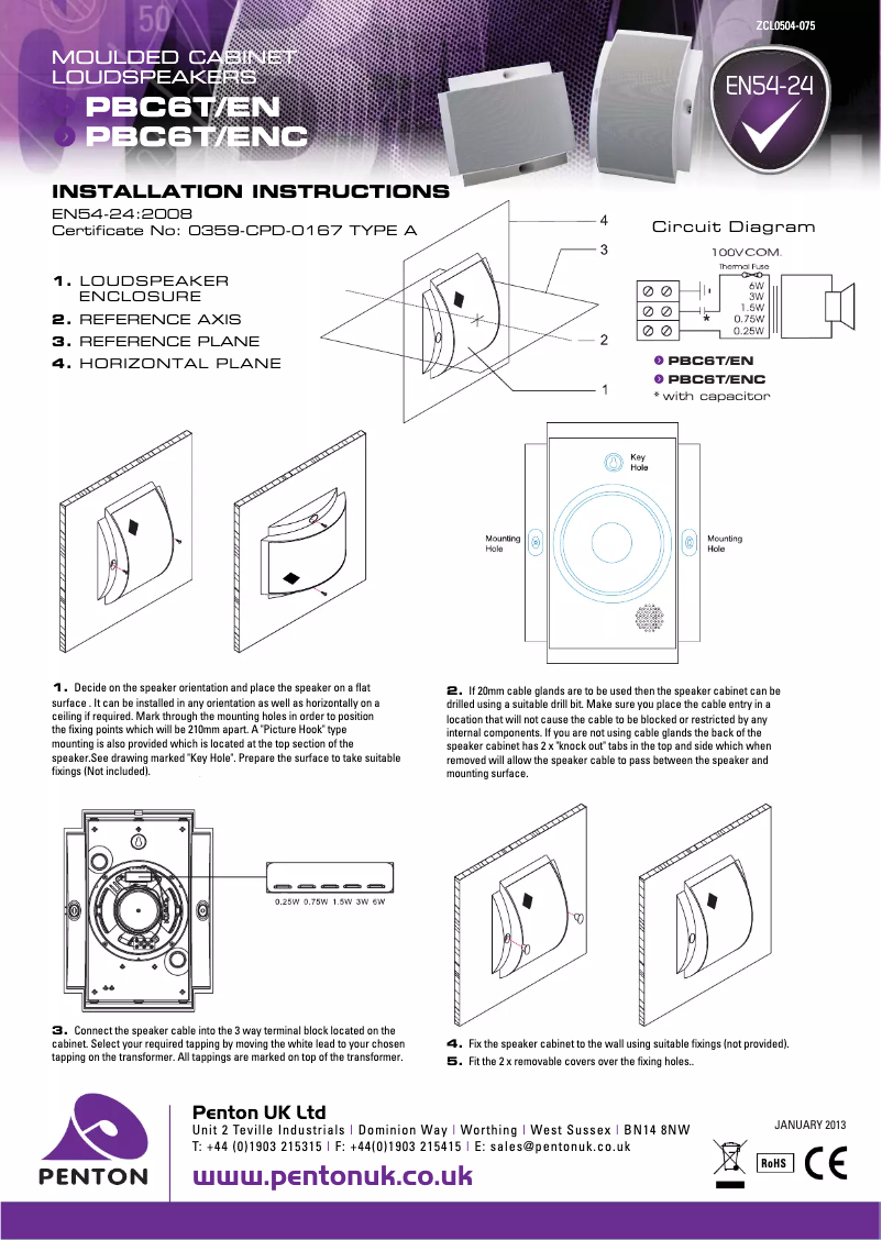 Image de la première page du manuel de l'appareil PBC6T/EN