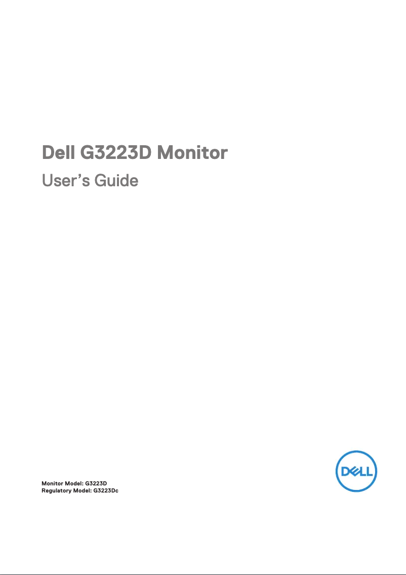 Page 1 de la notice Manuel utilisateur Dell G Series G3223D