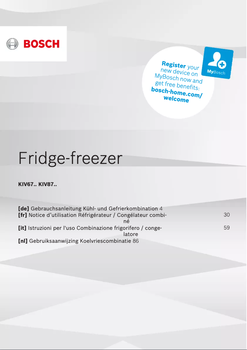 Image de la première page du manuel de l'appareil KIV67VFF0