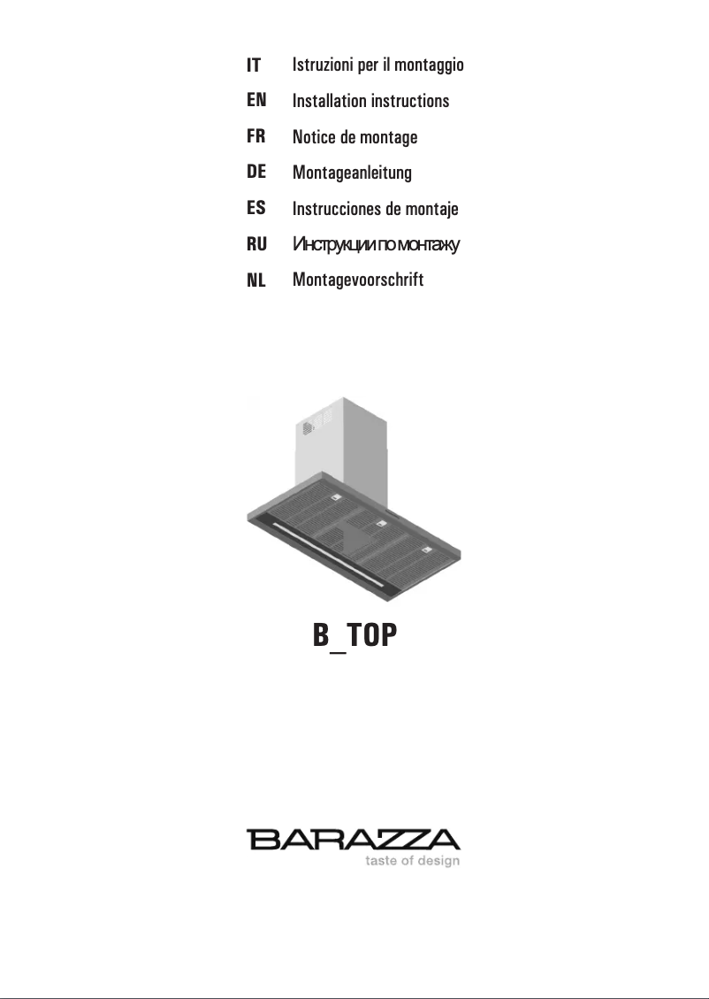 Page n°1 - Manuel utilisateur Barazza 1KBTMP9