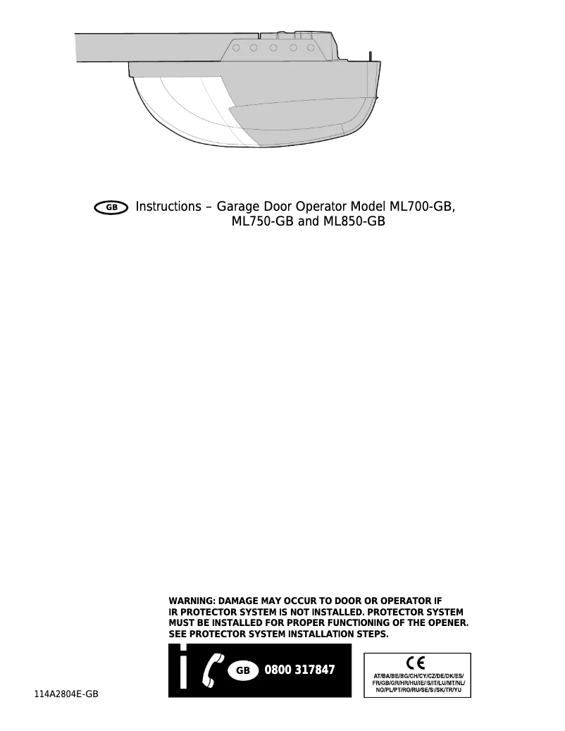 Página 1 del manual Manual de usuario Chamberlain ML850-GB