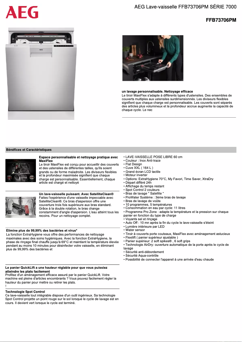 Image de la première page du manuel de l'appareil FFB73706PM