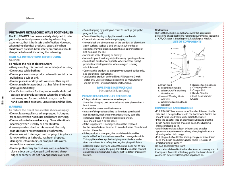 Page 1 de la notice Manuel utilisateur Pyle PHLTB41WT