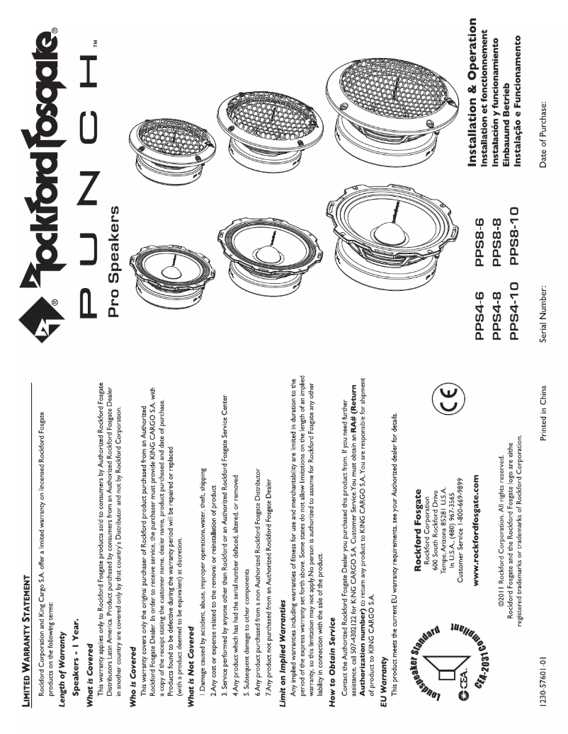 Image de la première page du manuel de l'appareil Punch PPS8-10