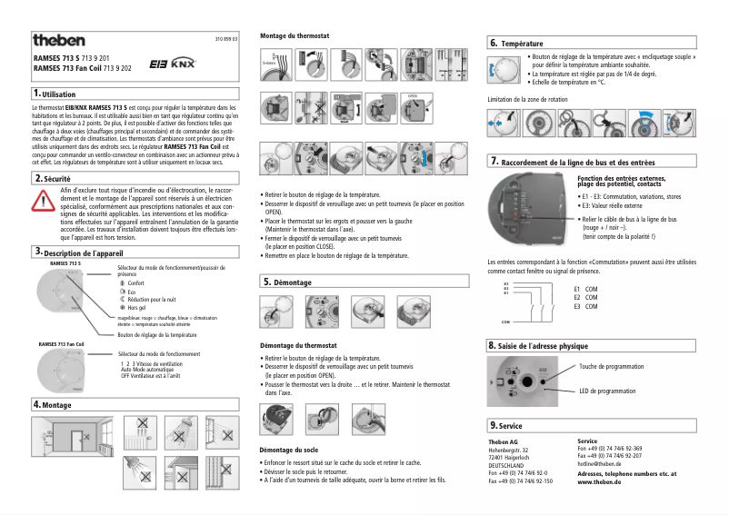 Page n°1 - Manuel utilisateur Theben Ramses 713 Fan Coil