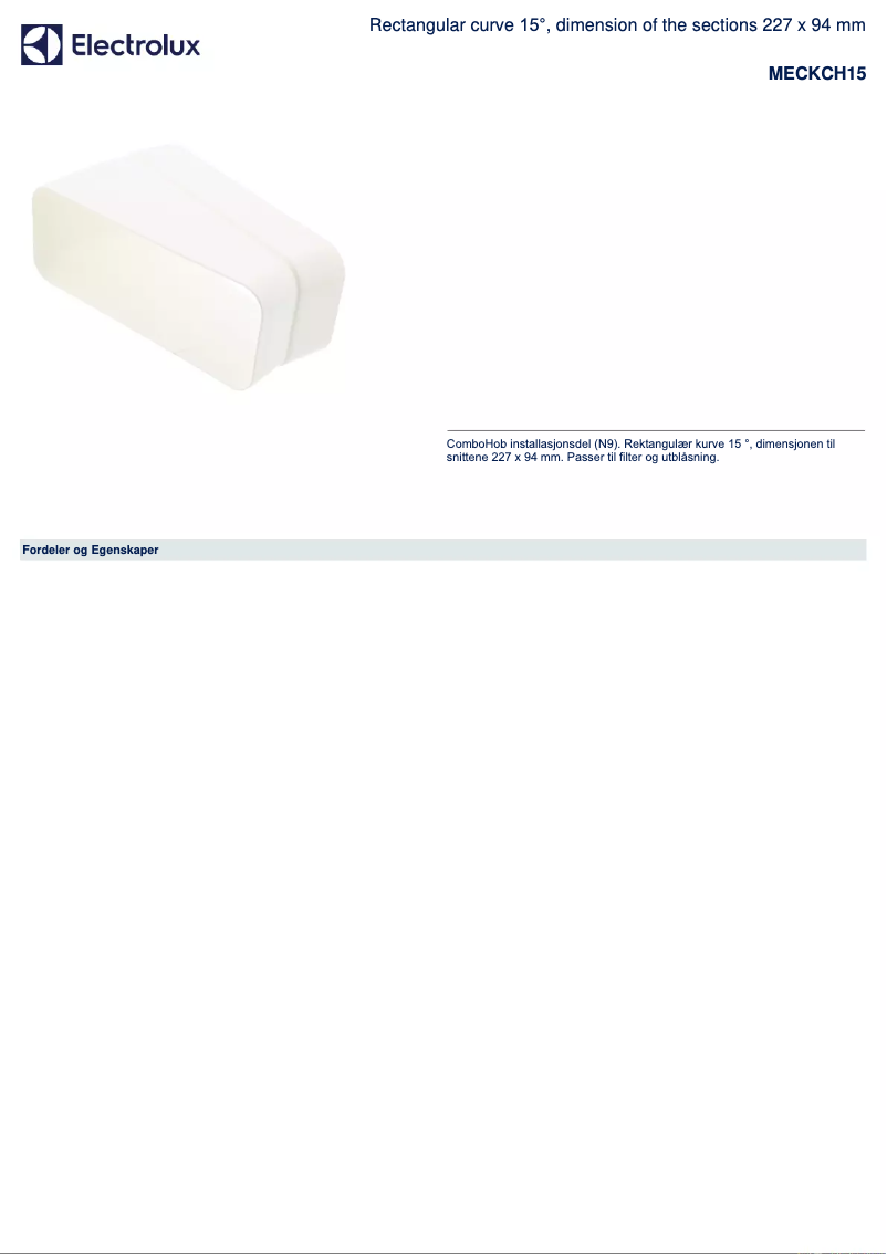 Page 1 de la notice Brochure AEG MECKCH15