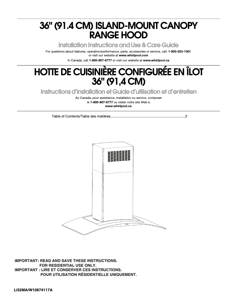 Page 1 de la notice Manuel utilisateur Whirlpool WVI75UC6DS