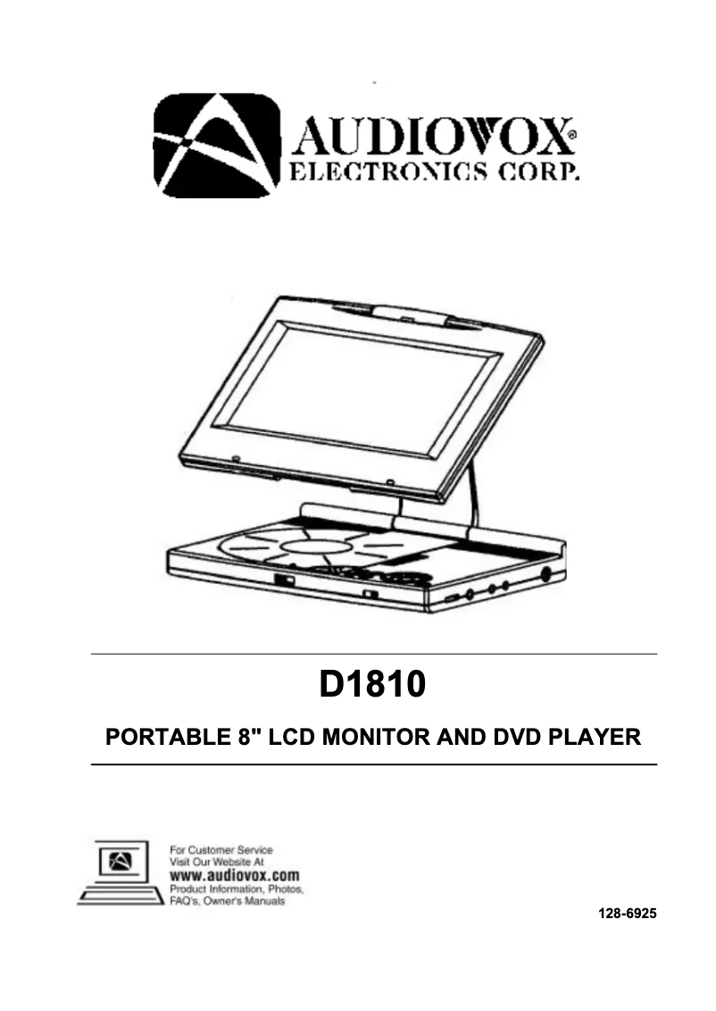 Page 1 de la notice Manuel utilisateur VOXX D1810