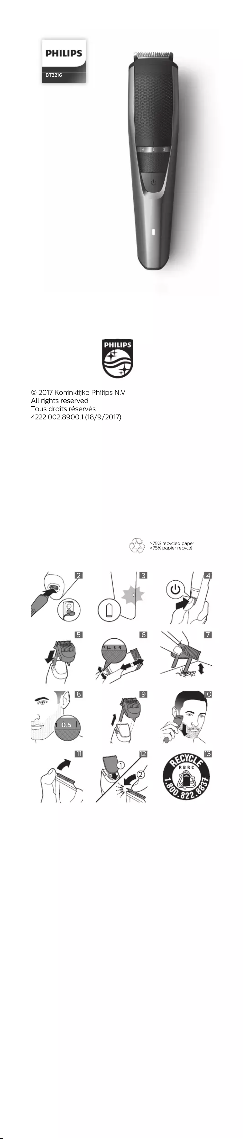 Page 1 de la notice Manuel utilisateur Philips Series 3000 BT3216