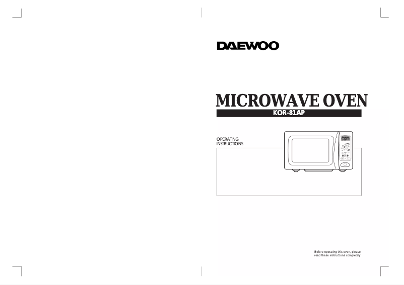 Page 1 de la notice Manuel utilisateur Daewoo KOR-81AP
