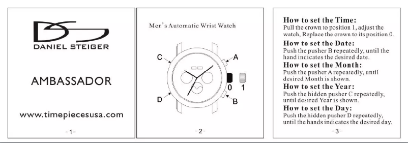 Image de la première page du manuel de l'appareil Ambassador