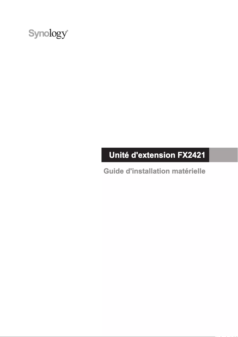 Page 1 of the manual User Manual Synology FX2421