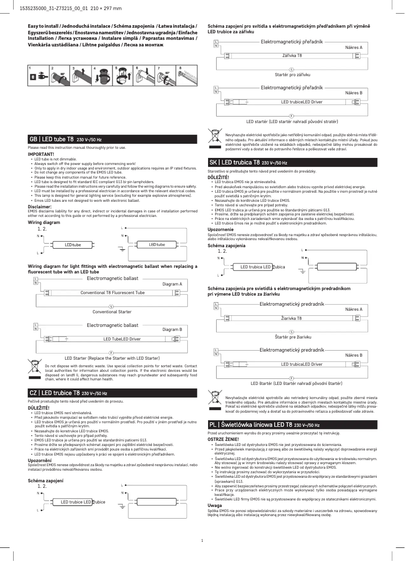 Page n°1 - Manuel utilisateur Emos Z73215