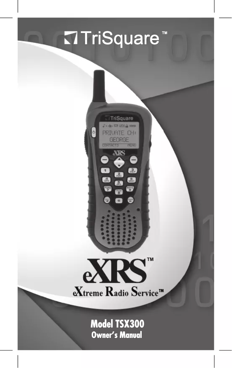 Page n°1 - Manuel utilisateur TriSquare TSX300-2VP