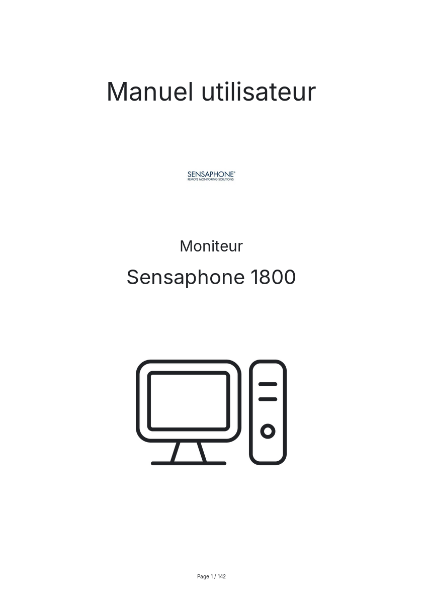 Page n°1 - Manuel utilisateur Sensaphone 1800