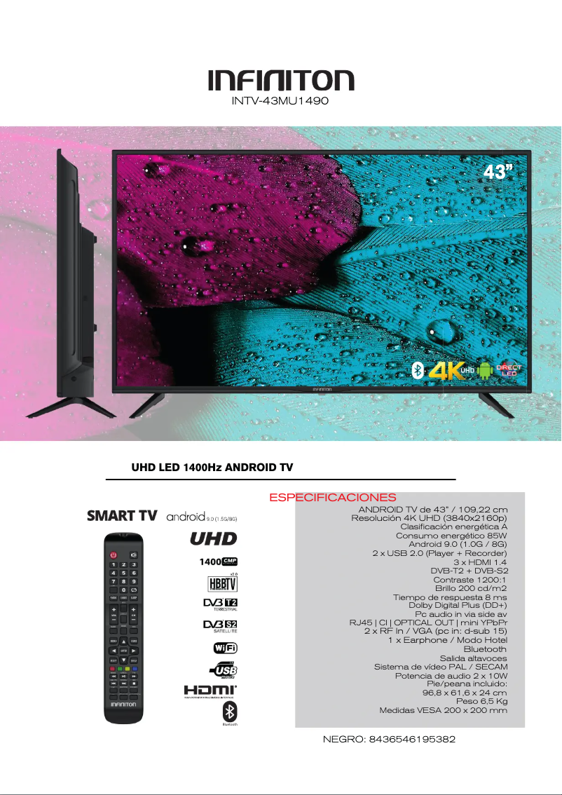 Image de la première page du manuel de l'appareil INTV-43MU1490