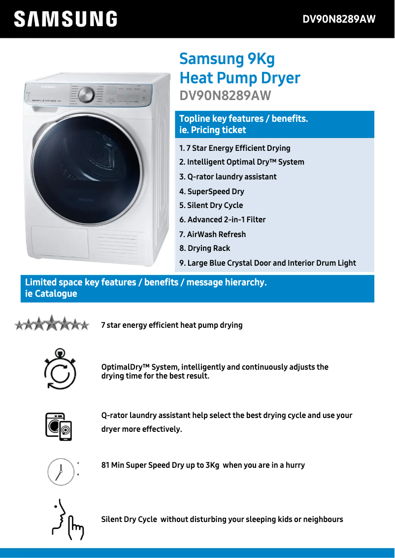 Image de la première page du manuel de l'appareil DV90N8289AW