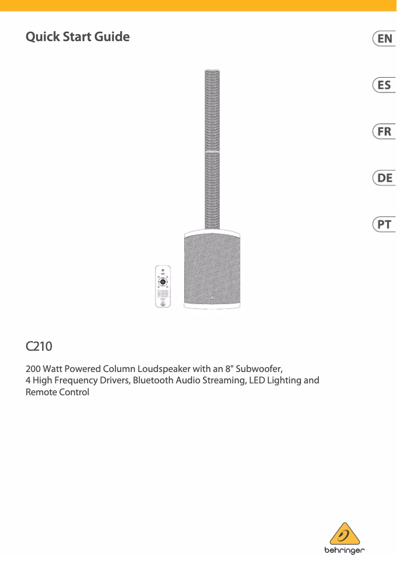 Page n°1 - Manuel utilisateur Behringer C210