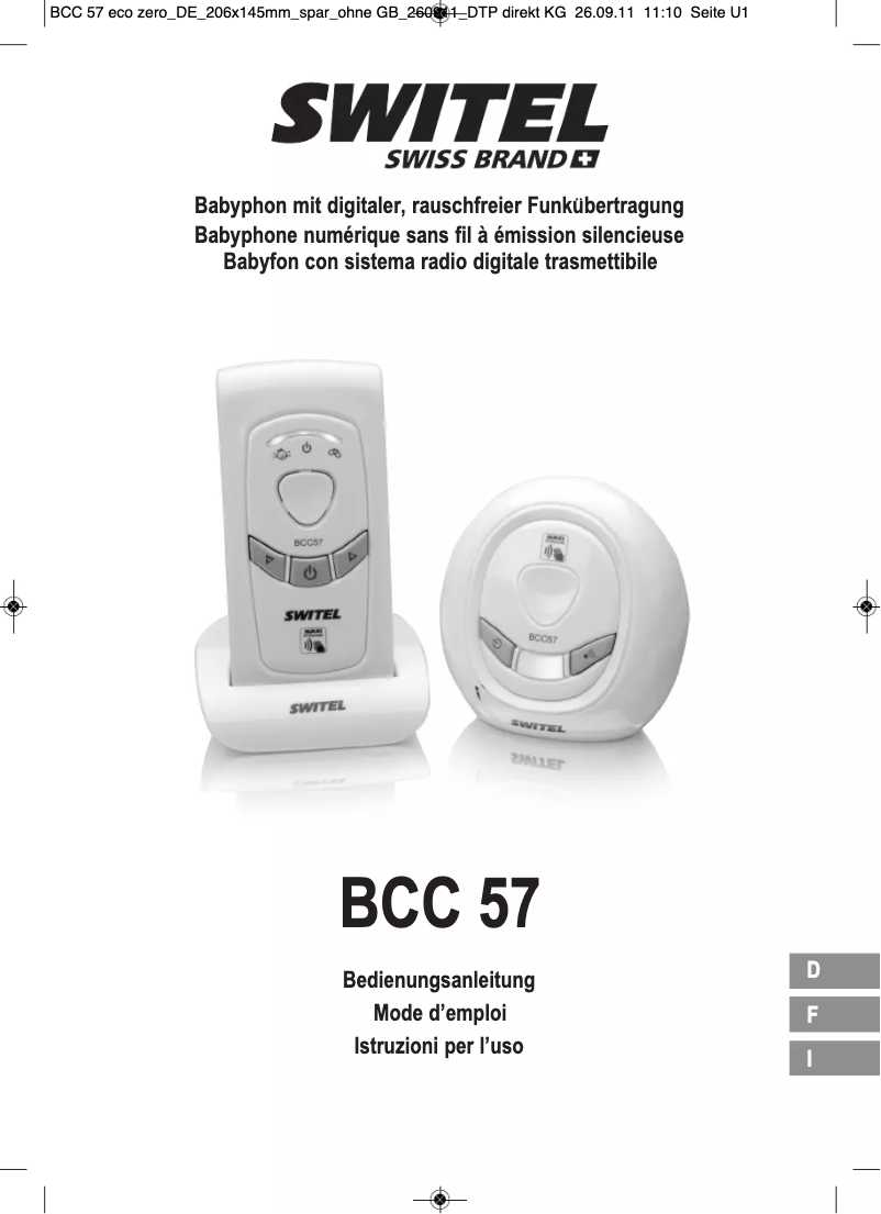 Page 1 de la notice Manuel utilisateur Switel BCC 57