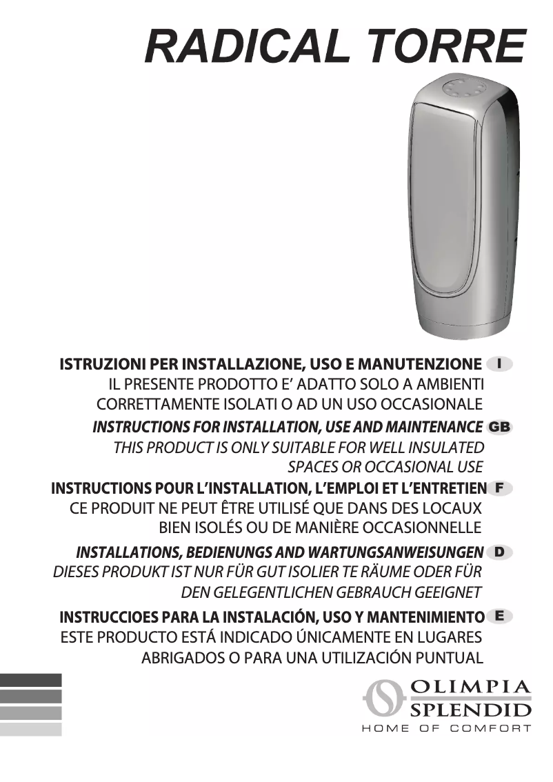 Image de la première page du manuel de l'appareil Radical Torre Metal