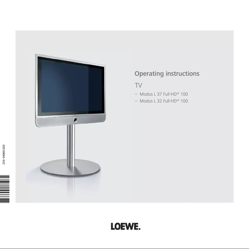 Page 1 de la notice Manuel utilisateur Loewe Modus L 37 Full-HD 100