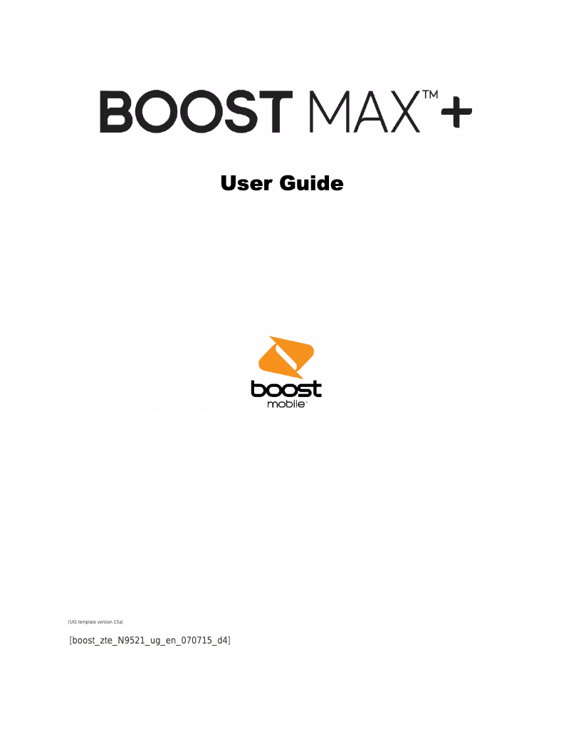 Page n°1 - Manuel utilisateur ZTE Boost Max+