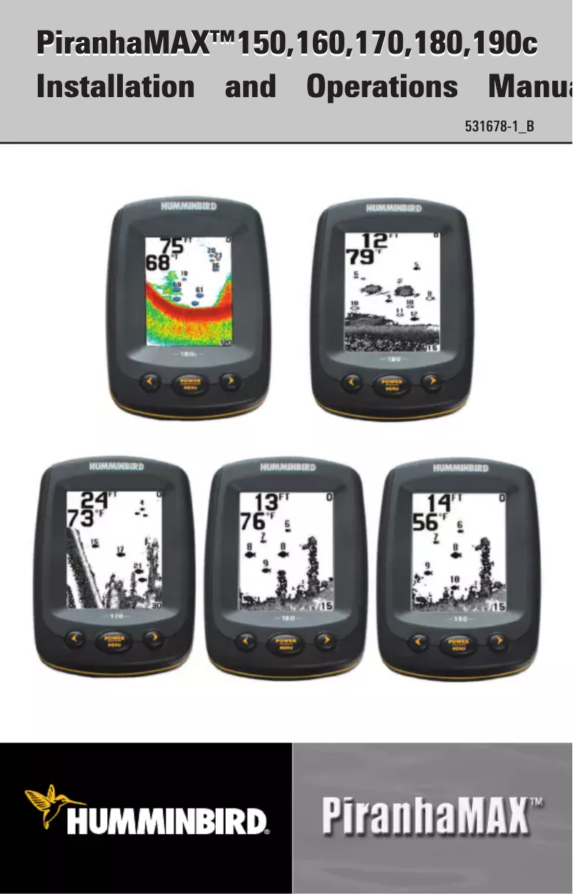 Page n°1 - Manuel utilisateur Humminbird PiranhaMax 150