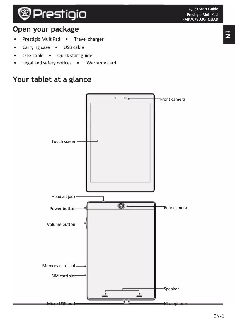 Image de la première page du manuel de l'appareil MultiPad 4 Diamond