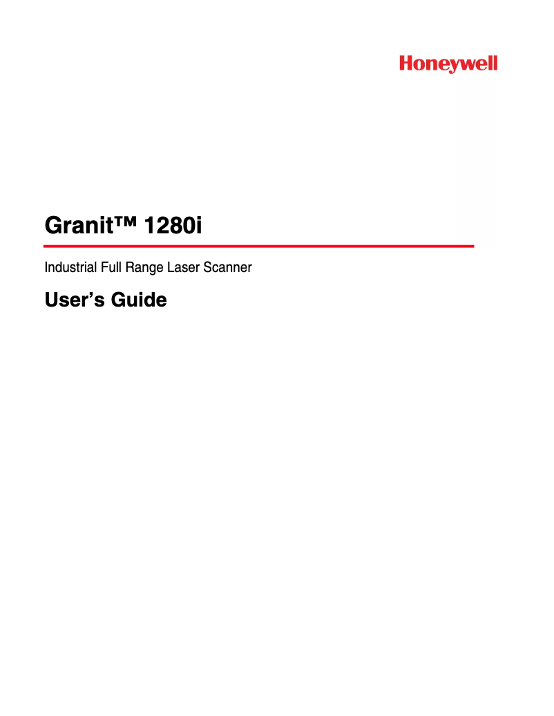 Página 1 del manual Manual de usuario Honeywell Granit 1280i