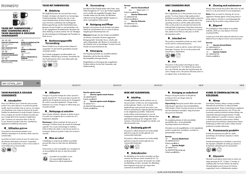 Page 1 de la notice Manuel utilisateur Ernesto HG01287A