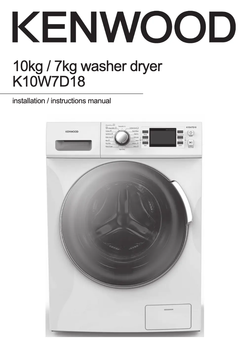 Image de la première page du manuel de l'appareil K10W7D18